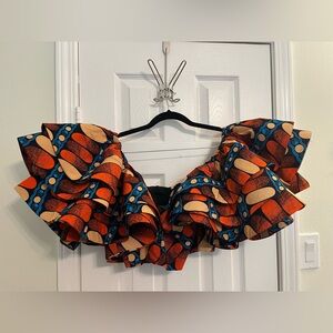 ASHA Print Ruffle sleeve Crop Top by Ofuure